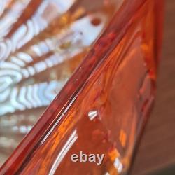 Massive Hand-Blown Art Glass Bowl 17 Murano-Style Orange Green Centerpiece