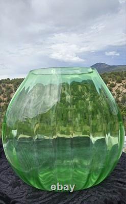 Massive Uranium Glass Fish Bowl 12 Glows Beautiful Rare Piece WON'T LAST