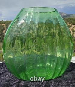 Massive Uranium Glass Fish Bowl 12 Glows Beautiful Rare Piece WON'T LAST