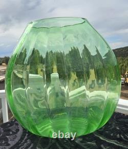 Massive Uranium Glass Fish Bowl 12 Glows Beautiful Rare Piece WON'T LAST