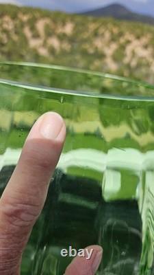 Massive Uranium Glass Fish Bowl 12 Glows Beautiful Rare Piece WON'T LAST