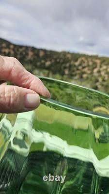 Massive Uranium Glass Fish Bowl 12 Glows Beautiful Rare Piece WON'T LAST