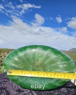 Massive Uranium Glass Fish Bowl 12 Glows Beautiful Rare Piece WON'T LAST