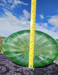 Massive Uranium Glass Fish Bowl 12 Glows Beautiful Rare Piece WON'T LAST