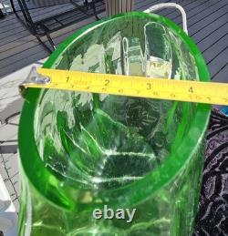 Massive Uranium Glass Fish Bowl 12 Glows Beautiful Rare Piece WON'T LAST