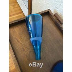 Massive Vintage Blenko #6138 Wayne Husted Blue Glass Floor Decanter 33 1/2