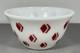 McKee Mixing Bowl Red Diamond Check Art Deco 8 Size Milk Glass