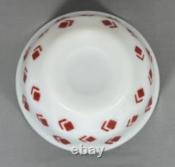 McKee Mixing Bowl Red Diamond Check Art Deco 8 Size Milk Glass