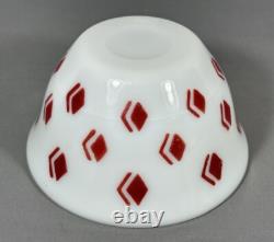 McKee Mixing Bowl Red Diamond Check Art Deco 8 Size Milk Glass