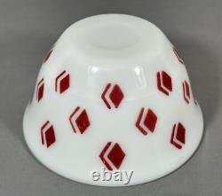 McKee Mixing Bowl Red Diamond Check Art Deco 8 Size Milk Glass