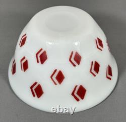 McKee Mixing Bowl Red Diamond Check Art Deco 8 Size Milk Glass