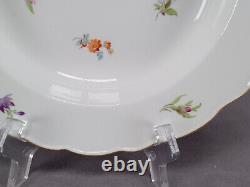 Meissen Hand Painted Strewn / Scattered Flowers & Gold Rimmed Soup Bowl
