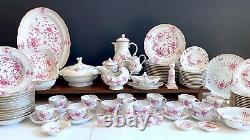 Meissen Pink India flower dinner and coffee service for 12, 92pcs, splendid