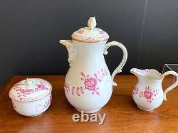 Meissen Pink India flower dinner and coffee service for 12, 92pcs, splendid