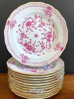 Meissen Pink India flower dinner and coffee service for 12, 92pcs, splendid