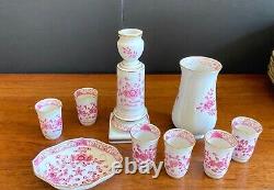 Meissen Pink India flower dinner and coffee service for 12, 92pcs, splendid