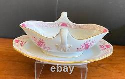 Meissen Pink India flower dinner and coffee service for 12, 92pcs, splendid