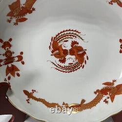 Meissen Red Court Dragon Bowl 9 7/8'