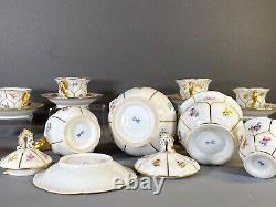 Meissen coffee service for 6, flowers and 24k gold accents, 1st quality, ca. 1924