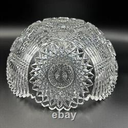 Meriden Diadem American Brilliant Cut Glass Bowl Early 20th Century 9 As-is