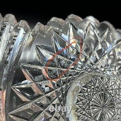 Meriden Diadem American Brilliant Cut Glass Bowl Early 20th Century 9 As-is
