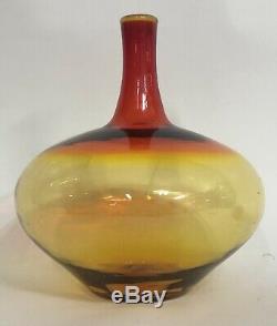 Mid Century Blenko Amberina Tangerine Large Glass Vintage Decanter 6532