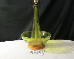 Mid Century Blenko Lamp in Olive Green