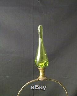 Mid Century Blenko Lamp in Olive Green