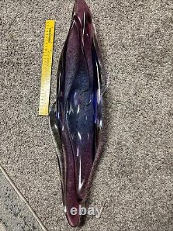 Mid-Century Seguso Murano 25 Elongated Purple Whale Art Glass Centerpiece