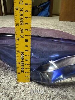 Mid-Century Seguso Murano 25 Elongated Purple Whale Art Glass Centerpiece