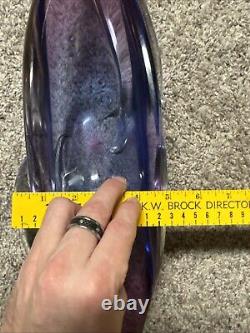 Mid-Century Seguso Murano 25 Elongated Purple Whale Art Glass Centerpiece