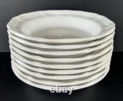 Mikasa French Countryside White Wide Rim Soup Bowls 8 1/2 Set of 9 F9000