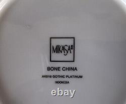 Mikasa Gothic Bone China Wide Run Soup Bowls 9 Set Of 10 Platinum Rim