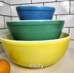 Mint Sunshine Stamps Pyrex Primary Colors Nesting Bowls, Need Red 402, Wanted