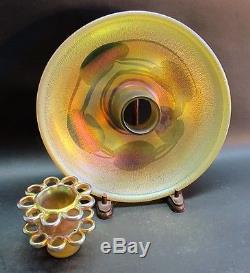 Mint TIFFANY STUDIOS FAVRILE Art Glass Bowl with Flower Frog antique vase