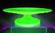 Mintvintagetopazfenton Glassvaselineopalescent Hobnailswt Meatcake Stand