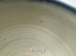 Modernist Karen Karnes Signed Pottery Bowl with Blue & White Glaze