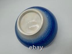 Modernist Karen Karnes Signed Pottery Bowl with Blue & White Glaze