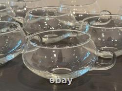 Moderno 14-Piece Hand Blown Crystal Punch Bowl Set with Cups, Ladle & Box