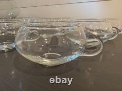 Moderno 14-Piece Hand Blown Crystal Punch Bowl Set with Cups, Ladle & Box