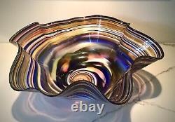 Monumental Blown Art Glass Bowl Signed & Dated By Darren Goodman 2005