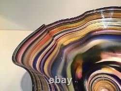 Monumental Blown Art Glass Bowl Signed & Dated By Darren Goodman 2005