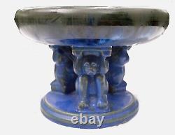 Monumental Blue Fulper Effigy bowl. 1910s. Perfect condition