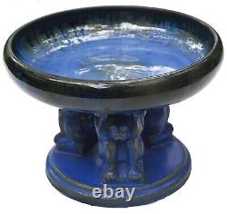 Monumental Blue Fulper Effigy bowl. 1910s. Perfect condition