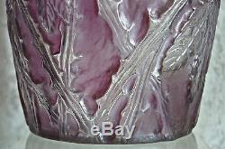 Monumental Consolidated Martele' Blackberry Vase, Rare Purple Wash, Circa 1930