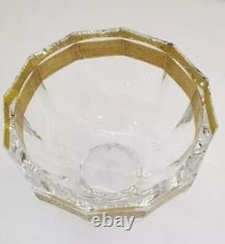 Moser Vela Bowl 24K Gilded Gold Band Lead Free Crystal Bowl Wedding Anniversay