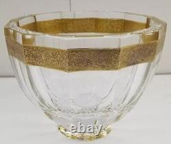 Moser Vela Bowl 24K Gilded Gold Band Lead Free Crystal Bowl Wedding Anniversay