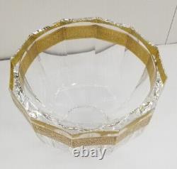 Moser Vela Bowl 24K Gilded Gold Band Lead Free Crystal Bowl Wedding Anniversay