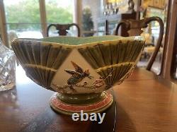 Mottahedeh Fan Bowl Majolica Italy Large Punch Bowl Centerpiece