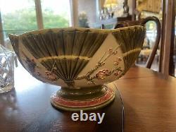 Mottahedeh Fan Bowl Majolica Italy Large Punch Bowl Centerpiece